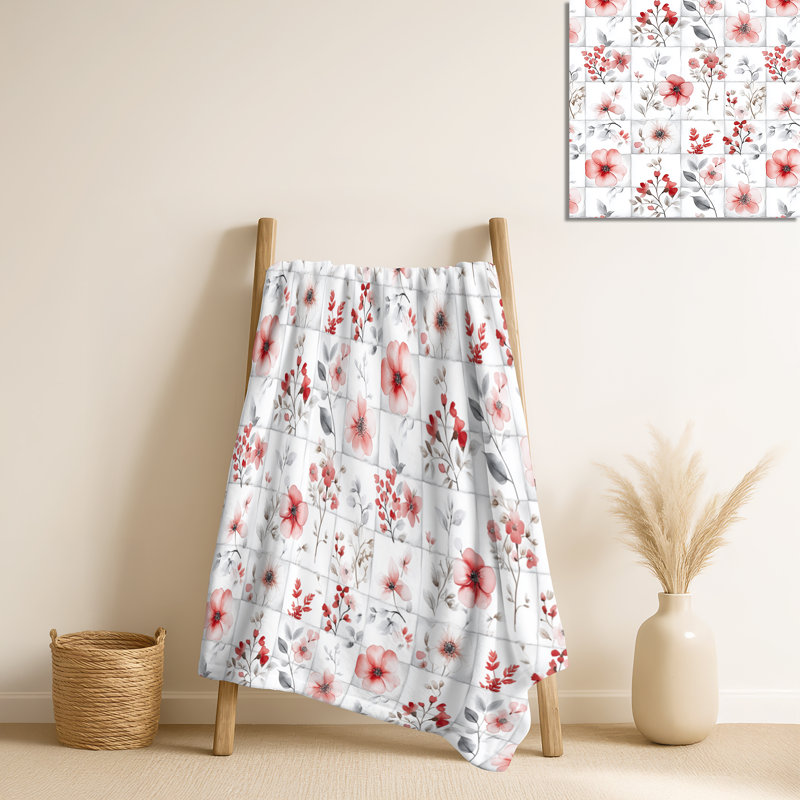 Floral Patch I – Patchwork Cozy Blanket, Rustic Soft Throw
