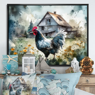 Rooster On A Farm II - Chicken Wall Art