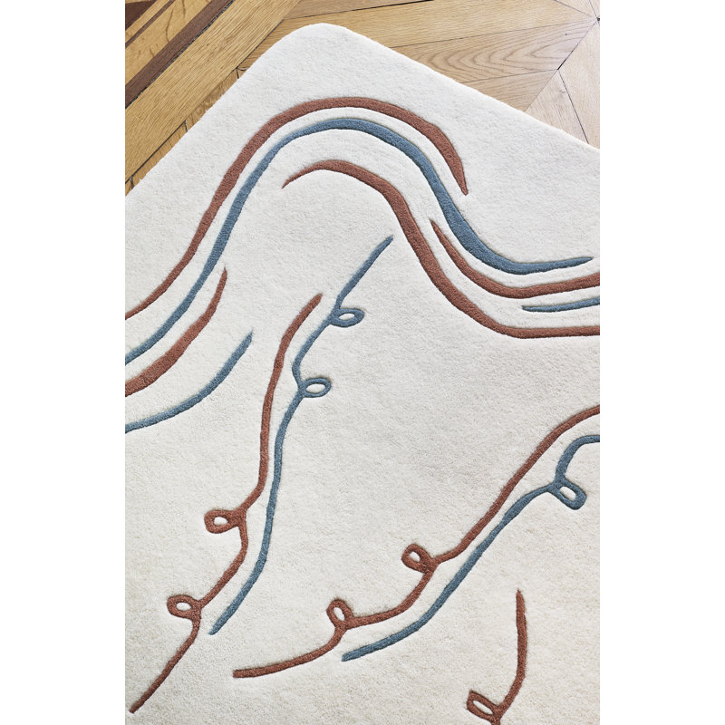 Nazare, Rectangle 6'7" x 9'10", White/Blue