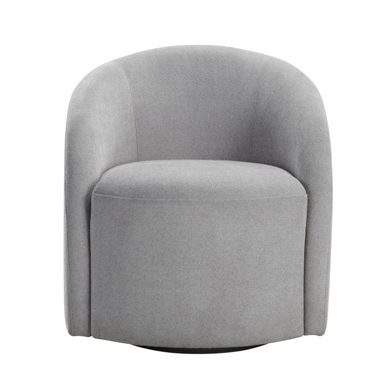 Fauteuil d'appoint pivotant Blue Boucle, structure intérieure en bois massif, aucun assemblage requis, Light Grey