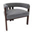 Fauteuil moderne à dossier ouvert: revêtement gris. 3 styles. Confortable pour la chambre à coucher et la salle à manger. Fauteuil spacieux et rembourré, 3 pieds et design