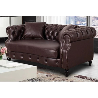 Richmond Mogadore Faux Leather Chesterfield Sofa