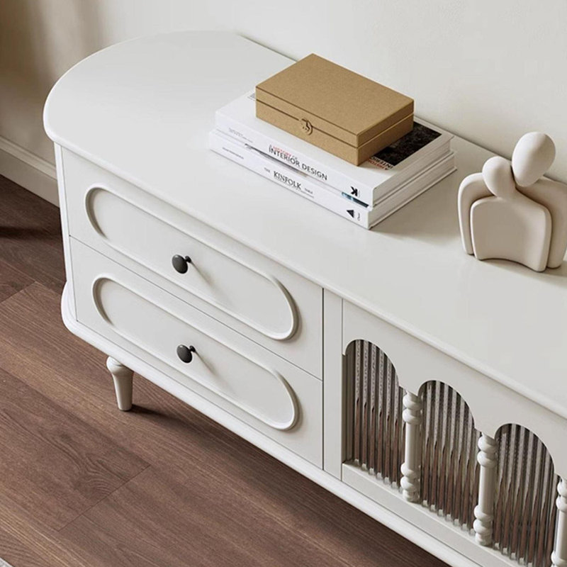 Meuble télé de style crème, H 22,04 po x l 94,48 po x P 15,74 po