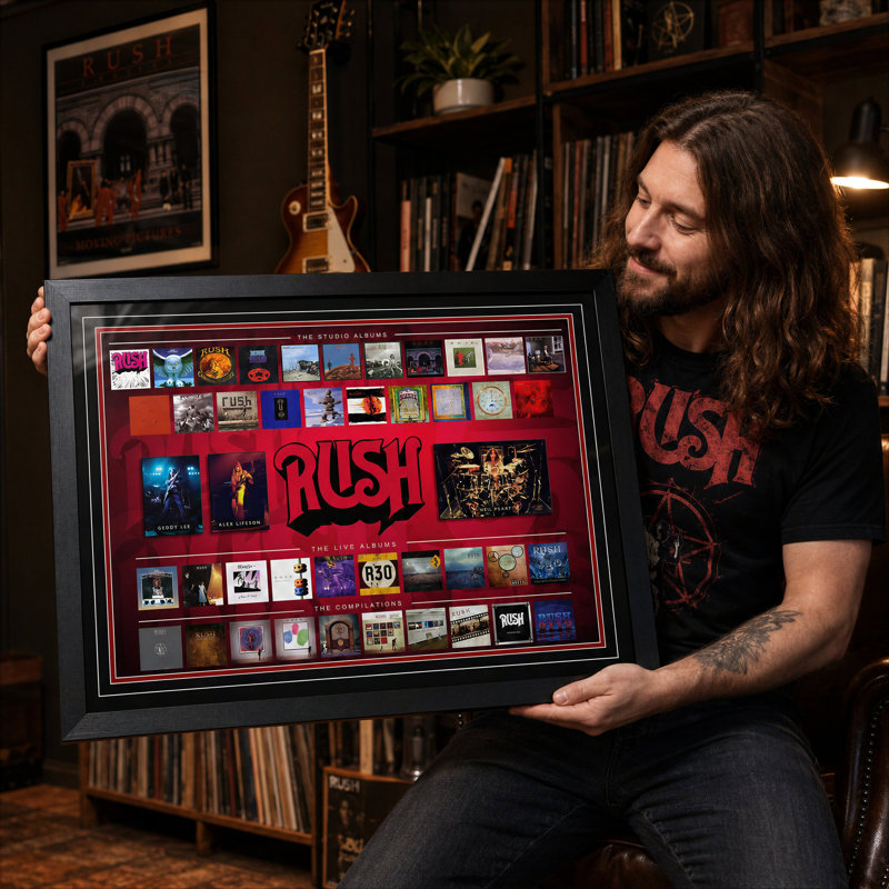 Rush, collection d'albums encadrés, collage