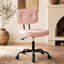 Chaise de bureau sans accoudoirs, petite chaise de bureau réglable en cuir de polyuréthane, chaise de travail ergonomique avec roulettes pivotantes à 360 °-2025993976