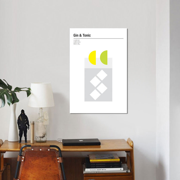 «Gin & Tonic», impression sur toile, H 12 po x l 8 po x P 0,75 po, Pas de tapis, Toile tendue