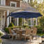 Parasol de marché de terrasse de 3,35 m (11 pi) avec manivelle et inclinaison, toile en polyester ventilée, baleines en acier, parasol extérieur-875829275-875829269