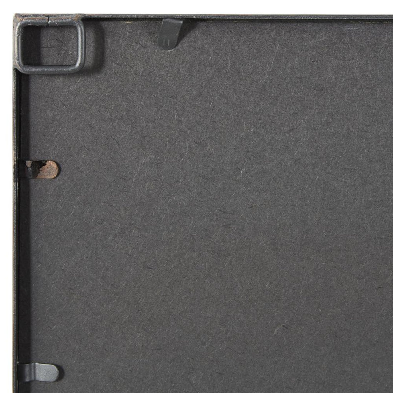 Haider Glass and Metal Arched Window Pane Inspired Wall Mirror, 45" x 35.38", Rectangle, Matte Black