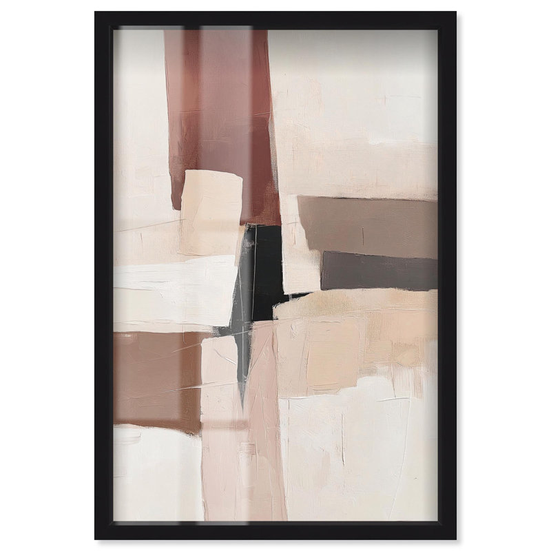 Décoration murale Boho Plaster Collage III Shadowbox Print par Art Remedy, cadre noir, 21 x 31, H 31 po x l 21 po