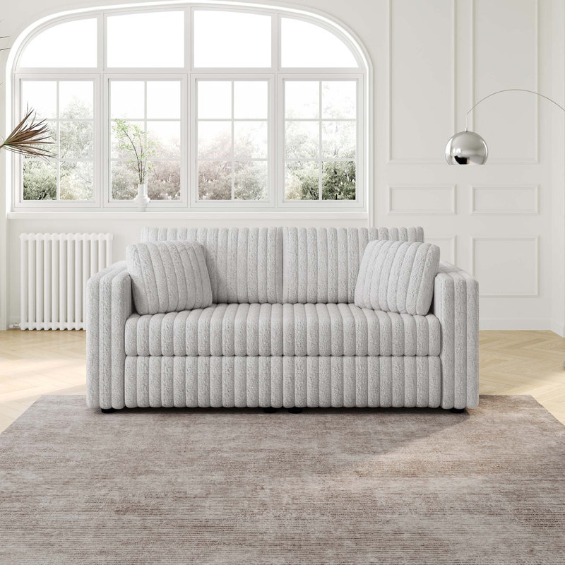 Canapé modulaire 75,6 po pour 2 personnes, Gris clair