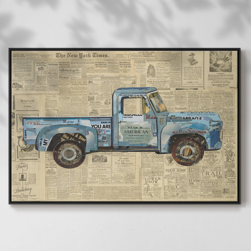 George's 53 Ford, Toile avec cadre flottant noir, H 25 po x l 37 po x P 2 po
