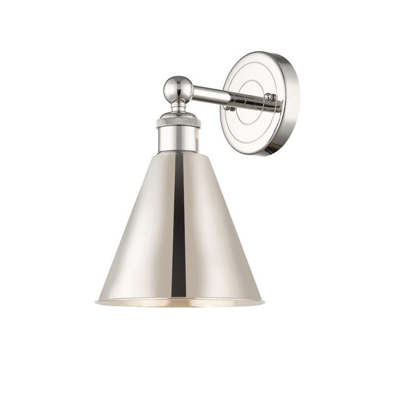 Applique murale 1 lumière 8 "Ballston Cone, Nickel poli
