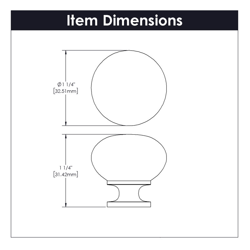 Heritage Designs 1 1/4 Diameter Knob