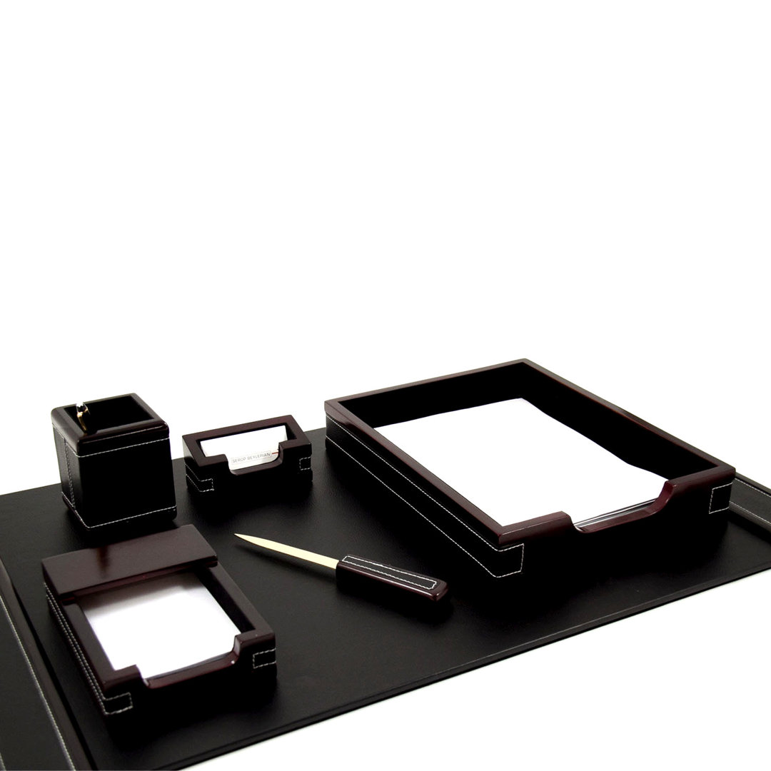 Authement Leather Desk Organizer Set Winston Porter