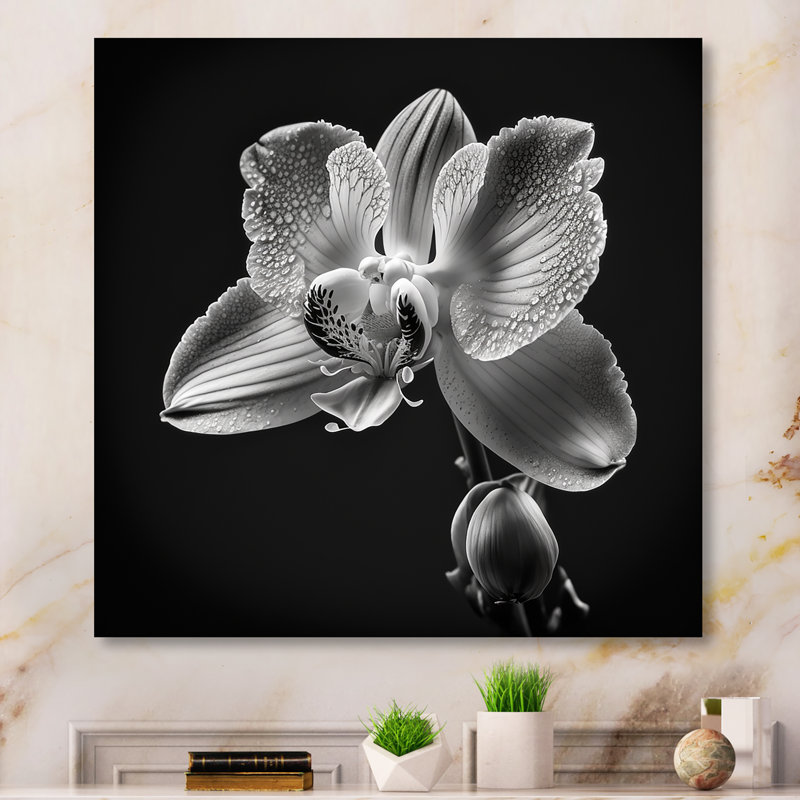 - Décoration murale orchidée florale en métal, H 29 po x l 29 po x P 1 po