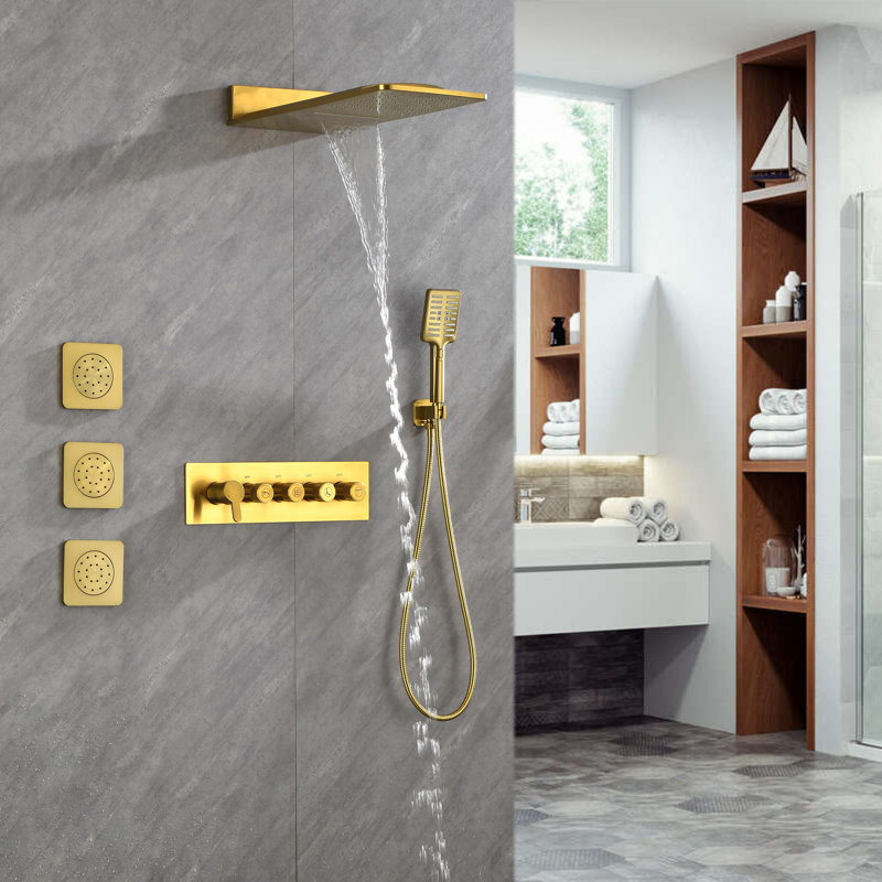 All-In-One Kit with Rough in-Valve, Gold