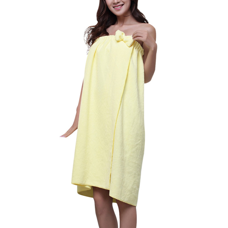 Serviette de bain en microfibre à séchage rapide 55 x 27 po Bow Bowknot, Jaune