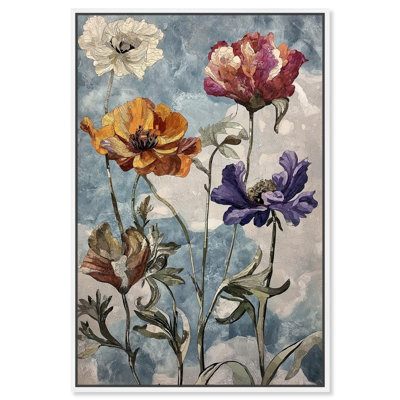 Art floral rétro sur toile Hued Blossom II par Art Remedy