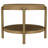 Benson Sand Wash Round End Table with Storage Shelf