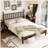 Queen Size Wood Platform Bed with Gourd Shaped Headboard,Retro Style Platform Bed with Wooden Slat Support-505280984