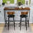 3-Piece Dining Table Set, Rustic Rectangular Table with Upholstered Chairs and Adjustable Foot Pads-461791805-461791802