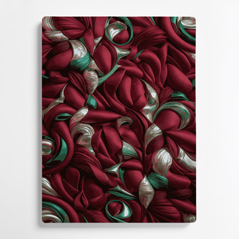 Abstrait formes 39, art mural en métal rouge, H 20 po x l 24 po
