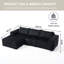 Canapé modulaire minimaliste modulaire 100,79 po, canapé en L rembourré en forme de L avec sièges profonds pour le salon
