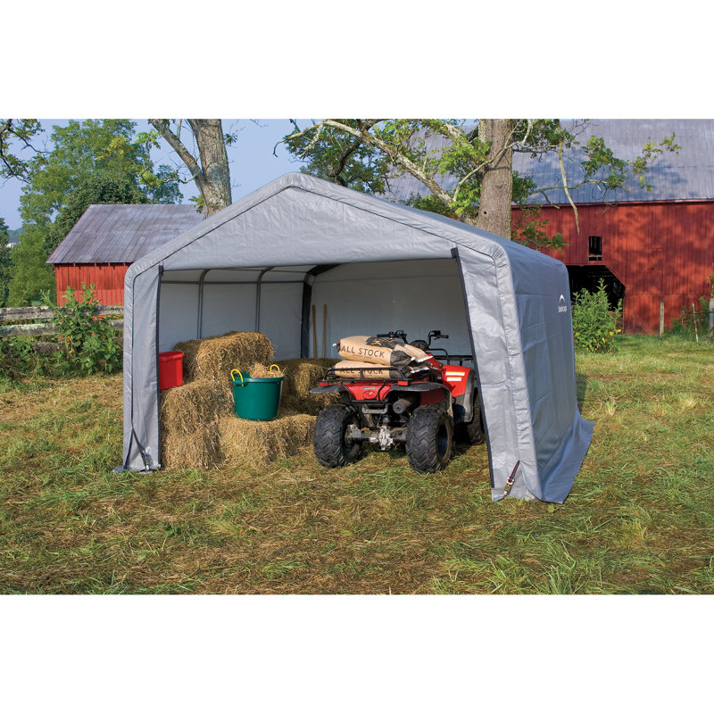 12' x 12' Gray Portable Steel Frame Shed