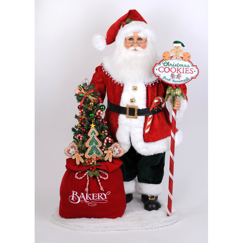 Lighted Mr. Claus Bakery Santa