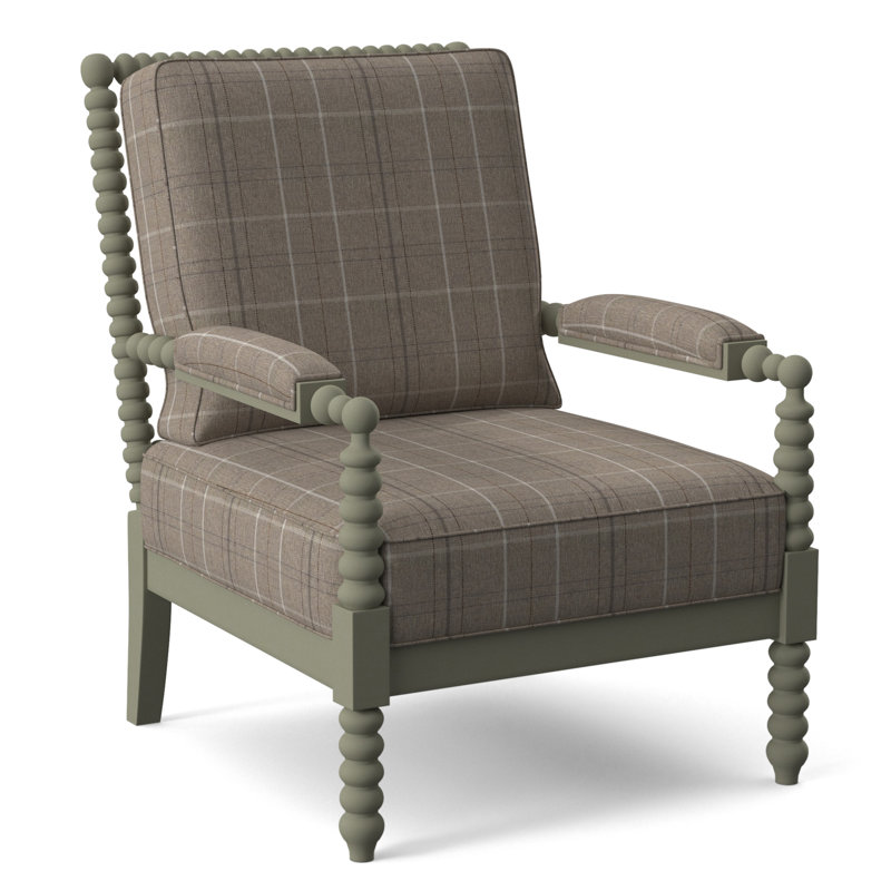 Fauteuil Jamilla Sabrina, Finition pierre grise, Labyrinthe ébène 0425-81