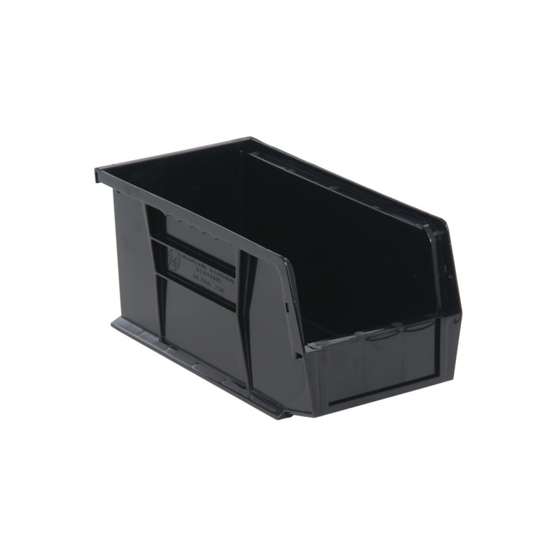  QUS230BR - Ensemble de 12 bacs de rangement en plastique recyclé ultra empilables et suspendus L 11 po x l 6 po x H 5 po
