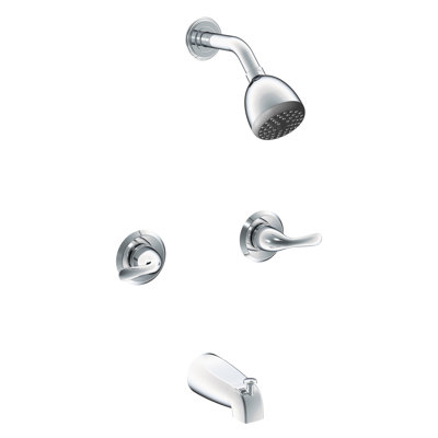 Nita Vantage Shower Trim System: 3" Round Shower Head, Single Handle Set, Tub Spout & Rough-in Valve Included - Chrome Polished