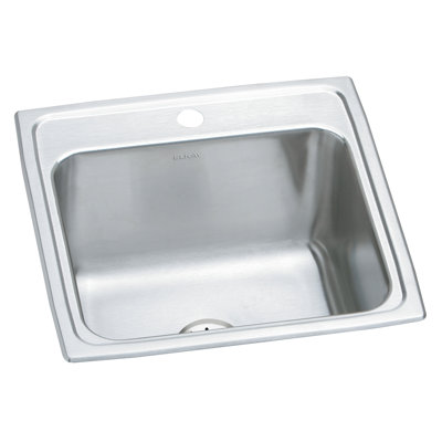 Lustertone 20" L x 19" W Drop-in Kitchen Sink with Basket Strainer