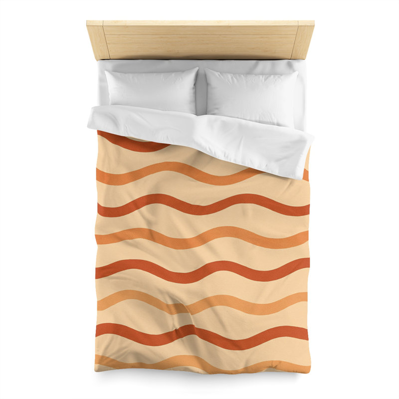 Microfiber Duvet Cover Boho Style, Design 30, Twin Duvet Cover, Red/Orange/White