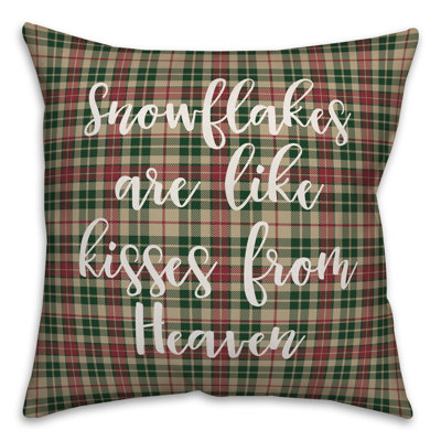  Coussin Snowflakes are Like Kisses From Heaven in Tartan
