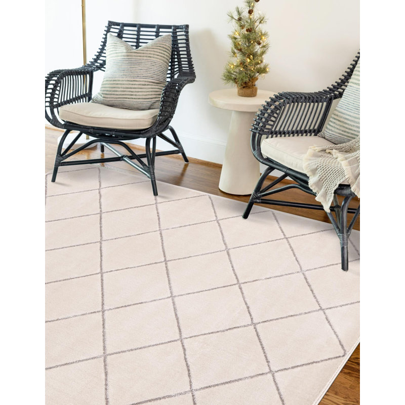 Contemporary Falco Runner Rug White and Silver Color, Rectangle 2' x 3'1"