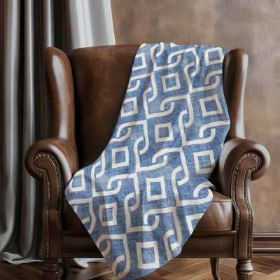 Addison Machine Washable Sherpa ASB621 Geometric Throw Blanket