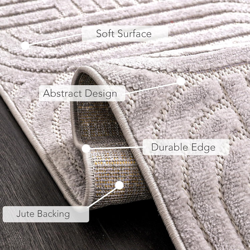 Soft Area Rug for Bedroom Floor Mats Medium Pile Entryway Rugs Textured Polypropylene Carpet TR001, Rectangle 160 x 230 cm 