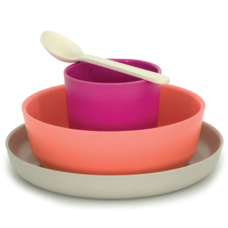 Bambino Piece Dinnerware Set, Flamingo/Stone/Coral
