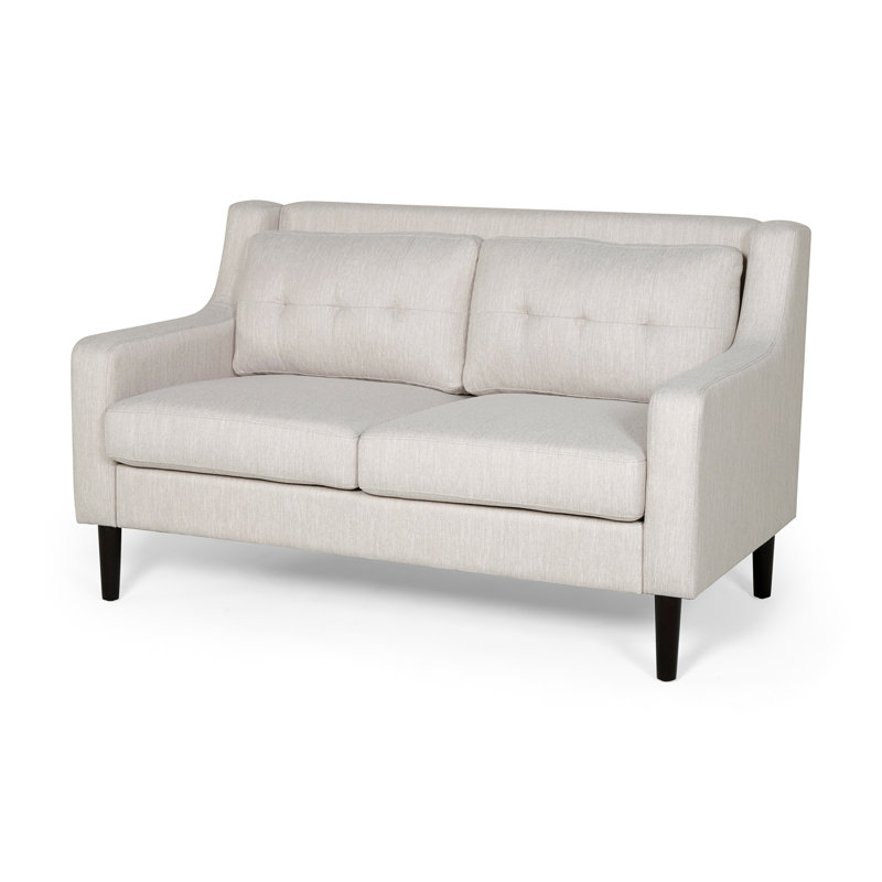 Causeuse à accoudoirs carrés 58 po, Tissu beige