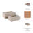 Faux Leather Storage Boxes with Metal Accent Modern Decorative Organizer for Home & Office Ivory & Tan 18"/12"