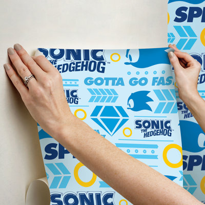 Sonic The Hedgehog Gotta Go Fast Peel and Stick Wallpaper
