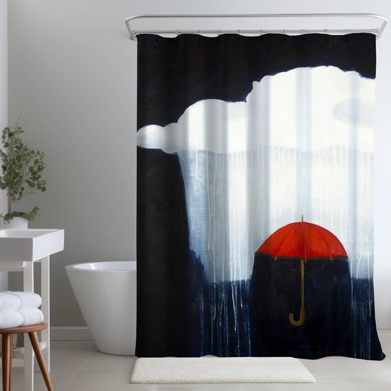 Shower Curtain MI43 – Polyester Shower Curtain, Dye Sublimation Print, 71" W × 74" L