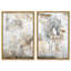 Oliver Gal Running Equus Diptych Animals - Framed Canvas Art-266755652-266755655