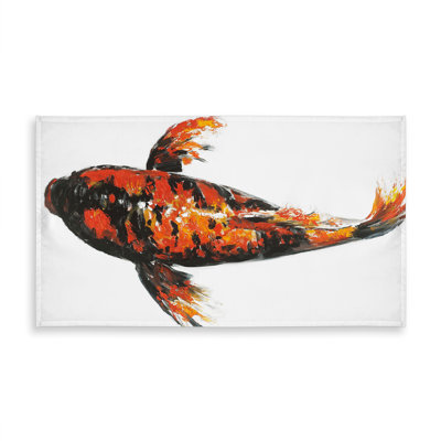 Exotic Bedroom Tablecloth - Red Butterfly Koi Fish Design