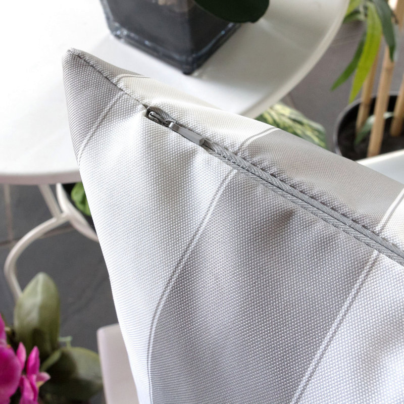 Stripe Pillow - Outdoor & Indoor, Silver Striped