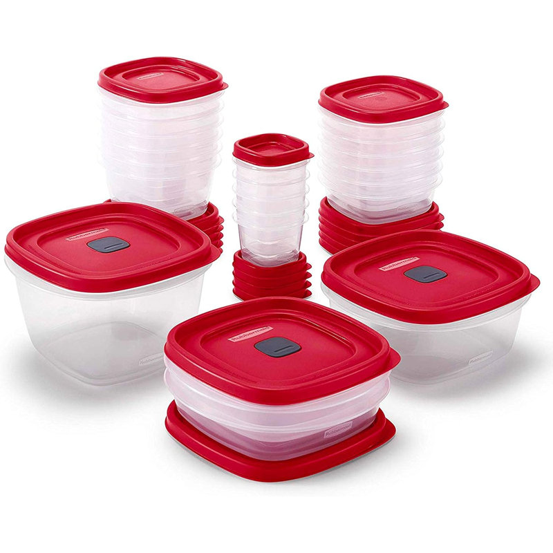Red Food Storage Containers, 42-Piece Set With Easy-Find Lids, Salad Dressing And Condiment Capacities, Microwave And Dishwasher Safe, BPA-Free, Vented Lids For Splatter-Free Microwaving