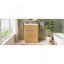 Meuble-lavabo de luxe moderne 24 po avec lavabo en céramique, armoire de salle de bain avec tablette ouverte et rangement fermé
