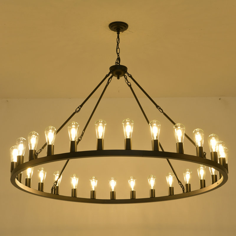 Très grand lustre à roulettes avec 28 lumières pour hauts plafonds