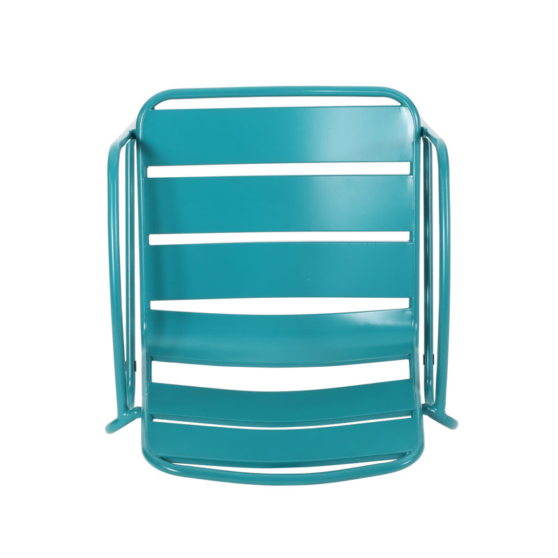 Teal Iron Chair: Patio Relaxation Splendor, 23.81 In. Depth, 27.29 Width, 25.62 Height, 14.09 Lb Backyard Luxury,